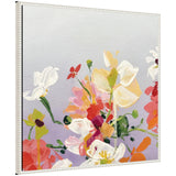 Framed canvas wall art titled Sylvie Facing Each One showing vibrant floral image in vintage beaded frame.