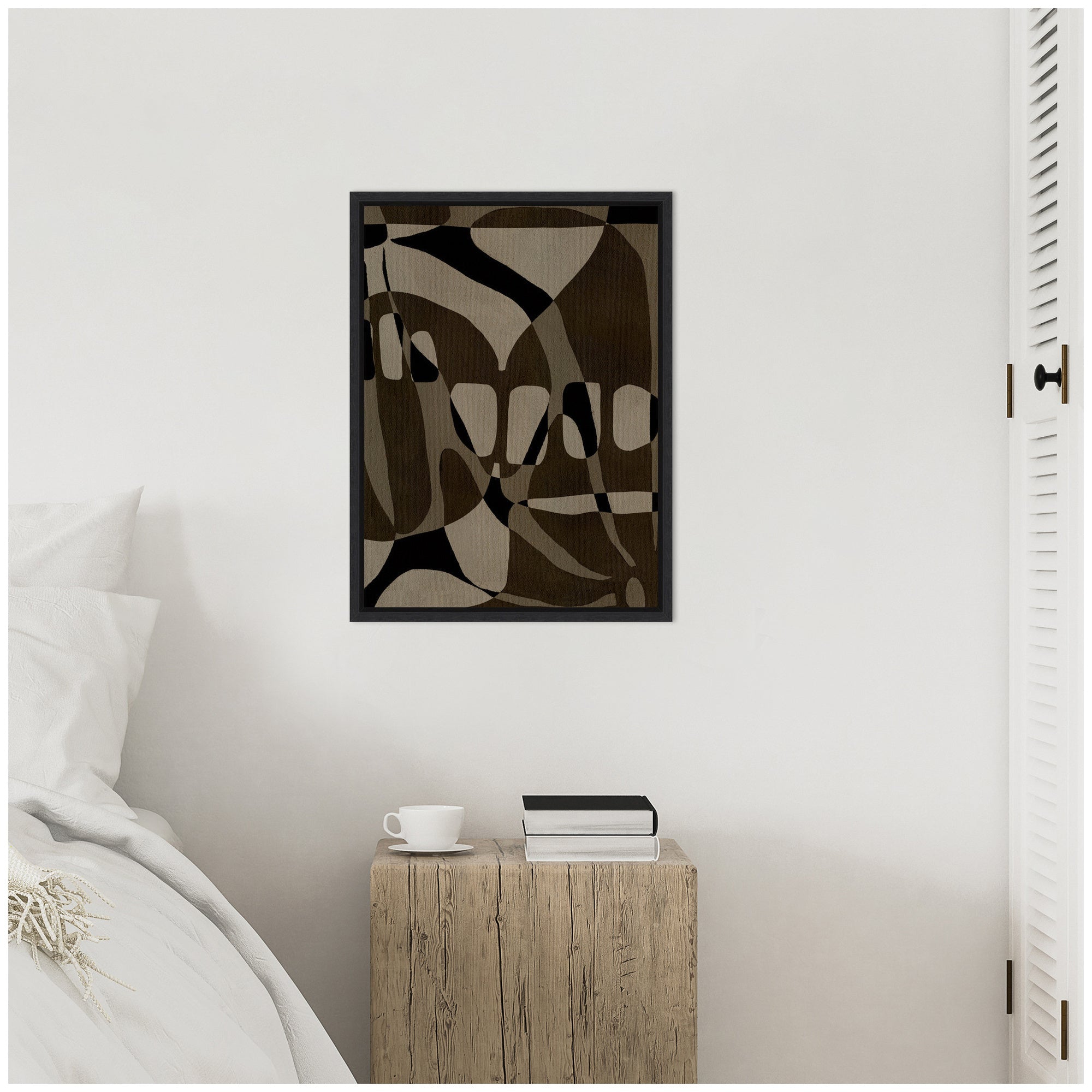 Sylvie Contour 1 Framed Canvas by Shatha Al Dafai