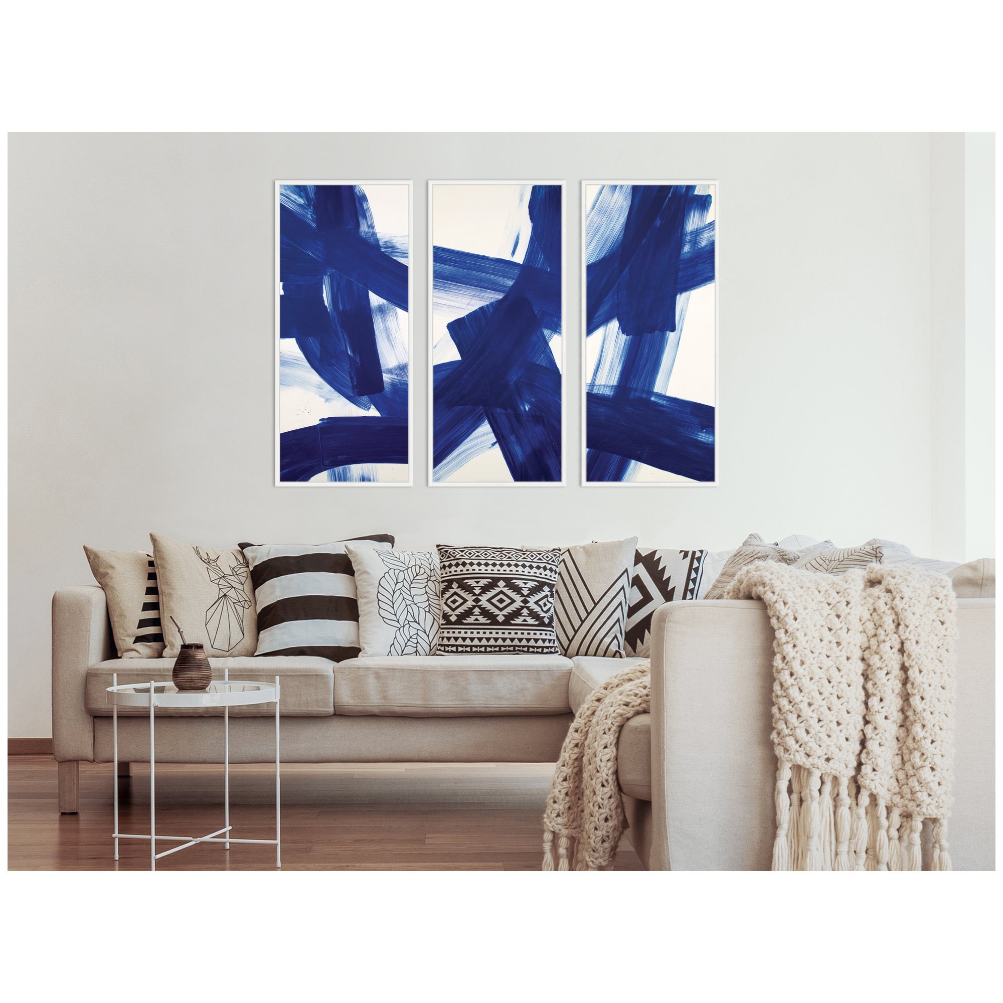 Cobalt Mark No.
1, No.
2, & No.
3 3 Piece Framed Canvas Wall Art Set by Amy Lighthall