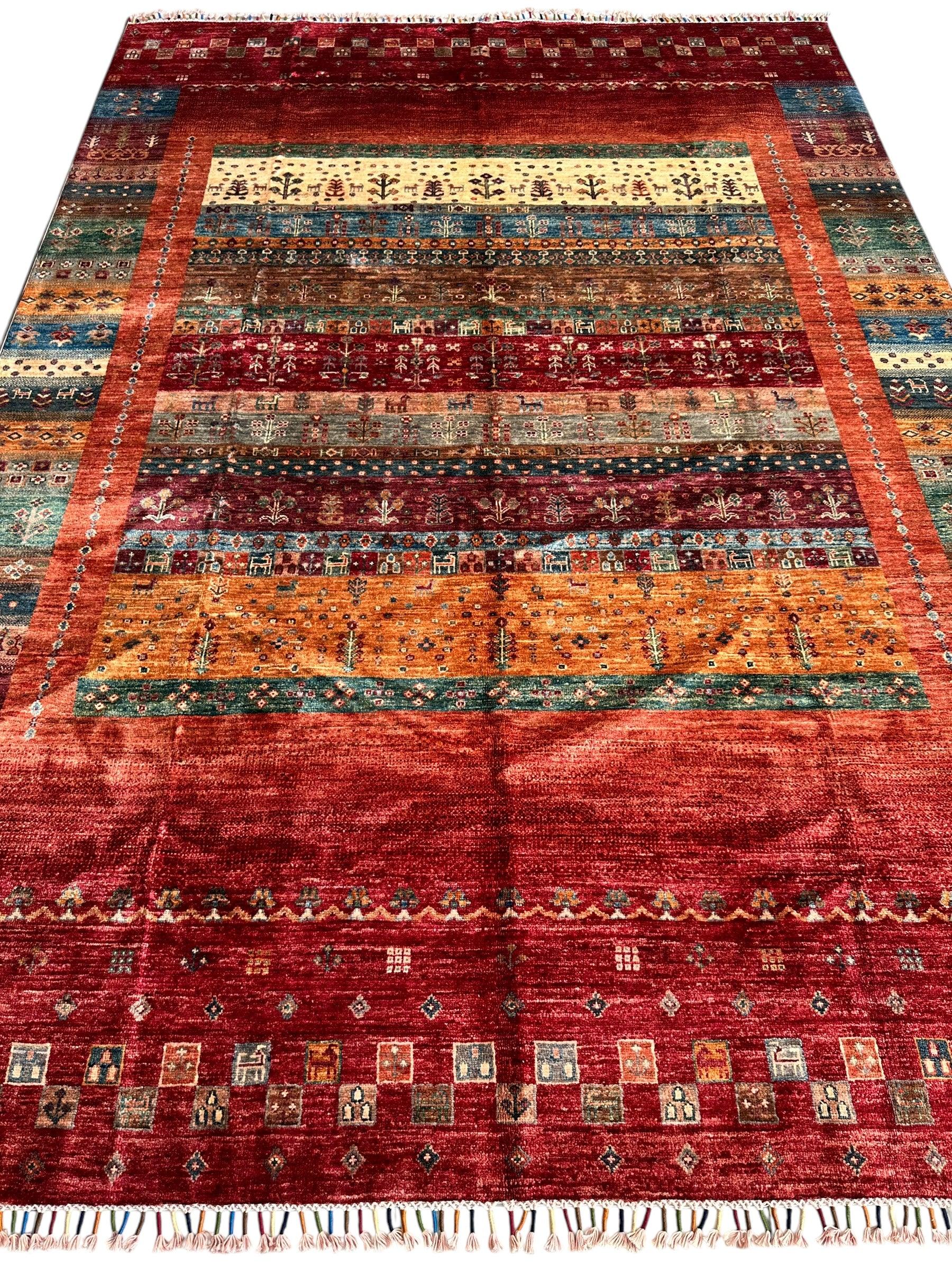 Afghani Khorjin Wool Rug – 7' x 9'10" – Vibrant Geometric & Tribal by Rugistan - product image 3 for Resin Society
