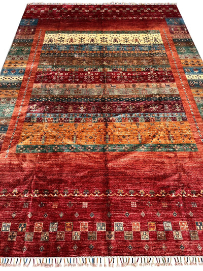 Afghani Khorjin Wool Rug – 7' x 9'10" – Vibrant Geometric & Tribal by Rugistan - product image 3 for Resin Society