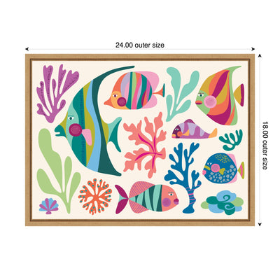 Sylvie Fun Colorful Tropical Fish Framed Canvas by Rachel Lee