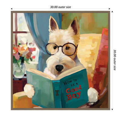 Sylvie How to be a Good Boy Framed Canvas by Mary Sparrow