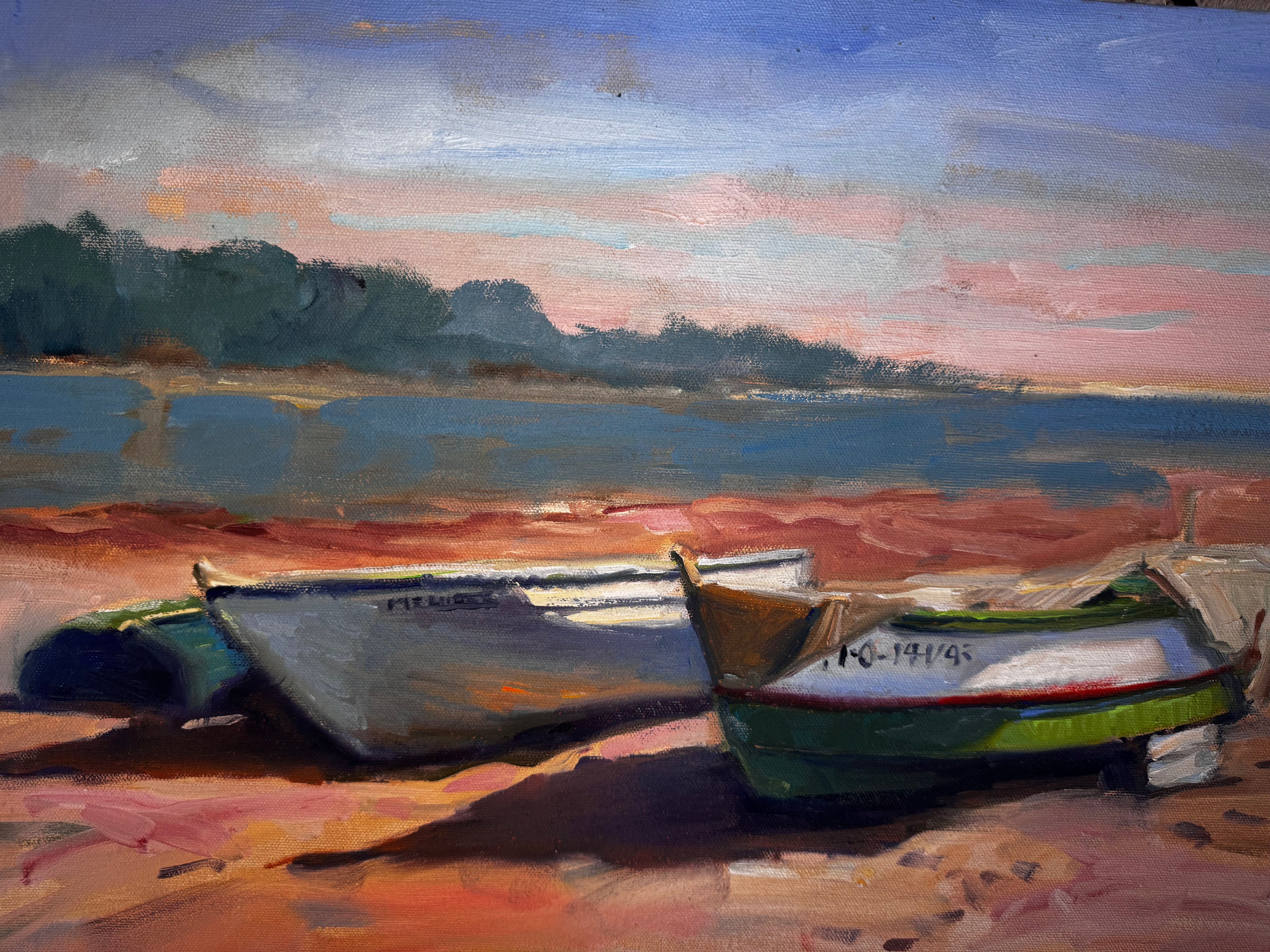 Fifty Eight painting by John Beard Collection, canvas artwork featuring a coastal-inspired scene