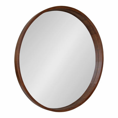 Hutton Round Wood Wall Mirror