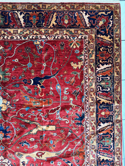 Hand-Knotted Afghani Bidjar Wool Rug – 9’x12’6” – Intricate Geometric & by Rugistan - product image 8 for Resin Society
