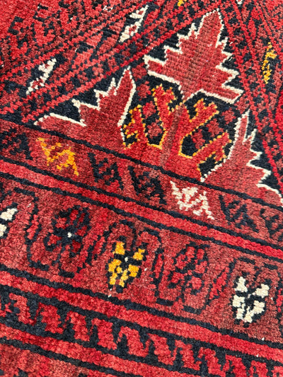 Hand-Knotted Afghan Turkoman Waziri Wool Rug – 6'9" x 9'6" – Vintage by Rugistan - product image 4 for Resin Society