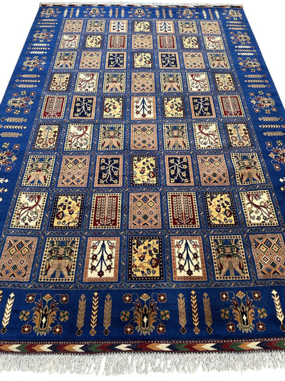 6'9″ x 10' Hand-Knotted Afghani Bakhtiari Wool Rug – Persian Garden by Rugistan - product image 3 for Resin Society