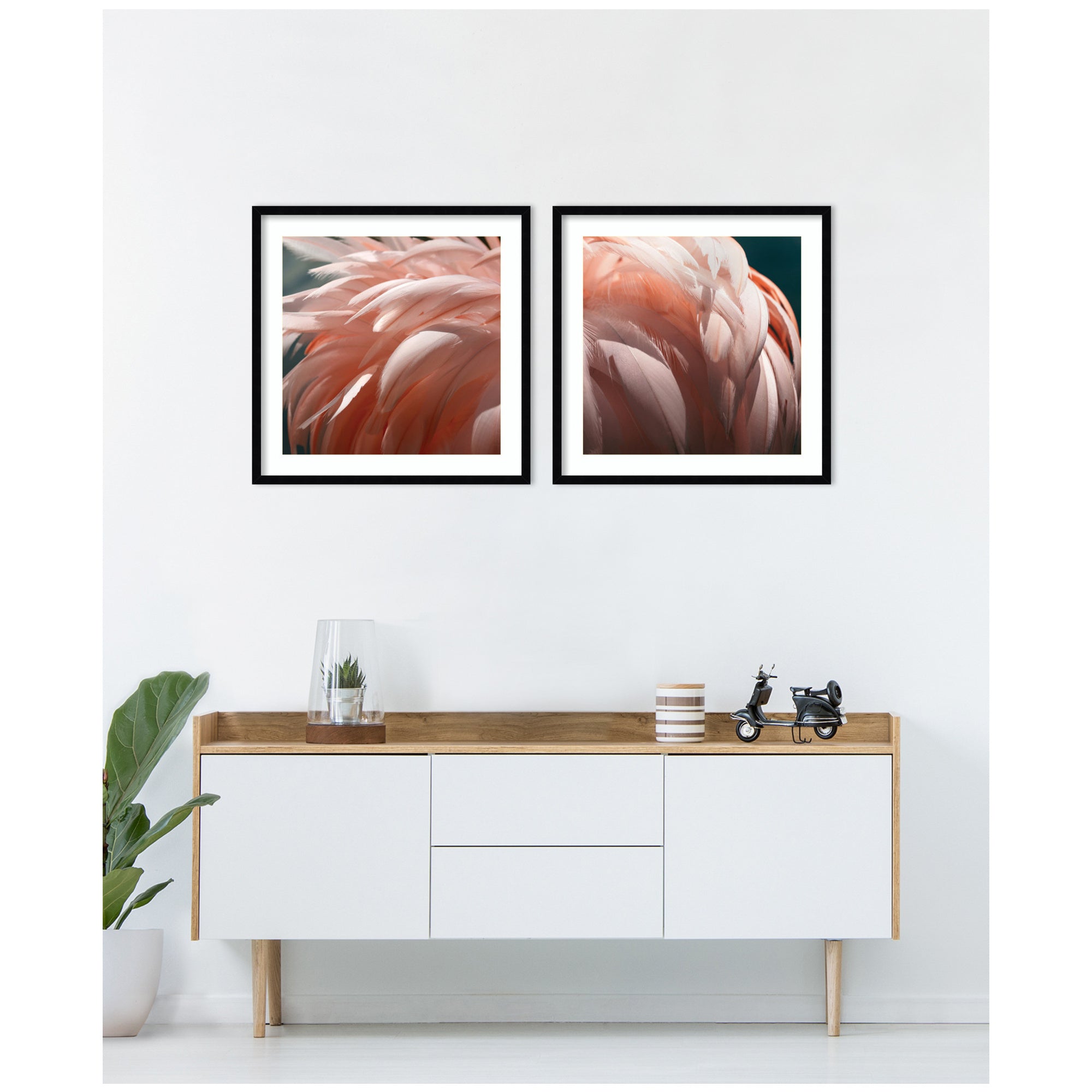 Flamingo No.
1 & 2 2 Piece Framed Wall Art Print Set by Alicia Bock