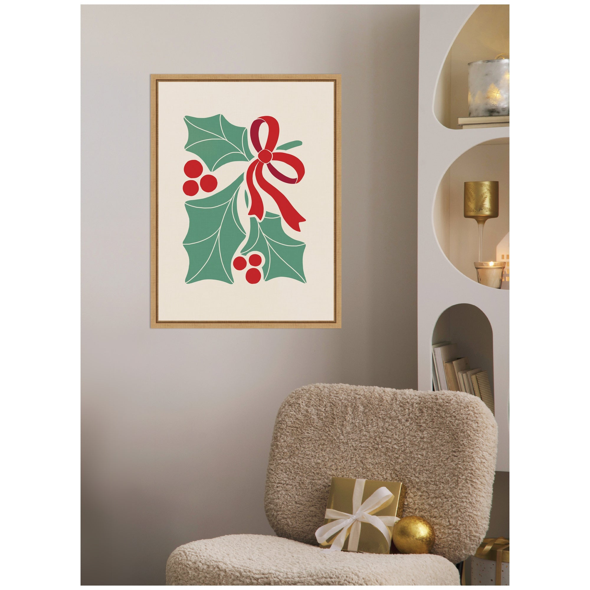 Sylvie Framed Canvas Christmas Icons Prima Set Nouveau Holly by Dominique Vari