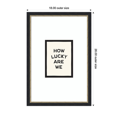 How Lucky Are We Inspirational Quote Poster, Dopamine Decor for Home or Apartment Retro Poster by Lucky Guava Framed Wall Art Print