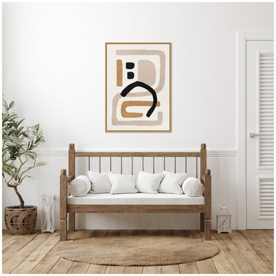 Sylvie Neutral Abstract 2 Minimal Modern Art Framed Canvas by July Art Prints