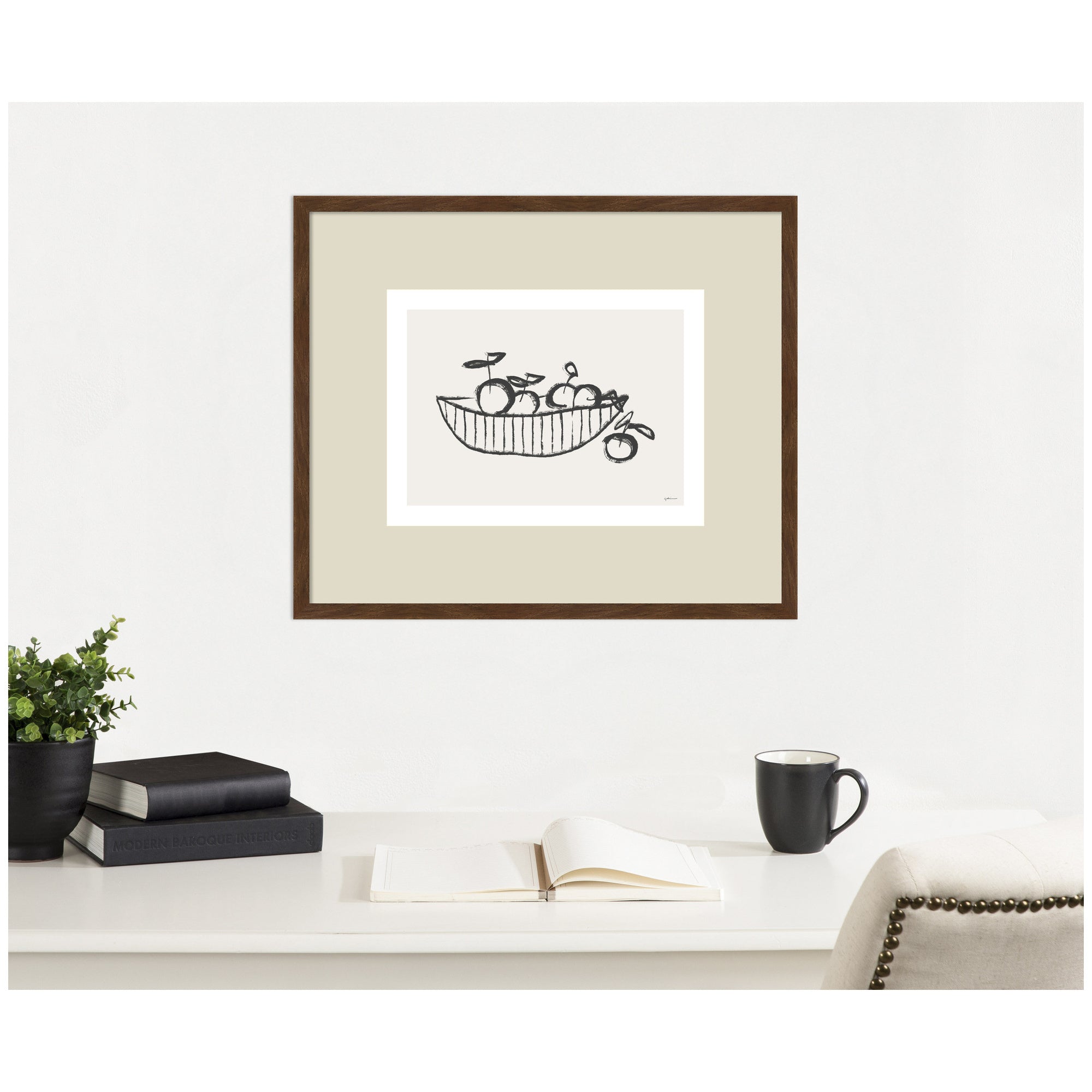 Orange Basket by Gabrielly Guedes Framed Wall Art Print