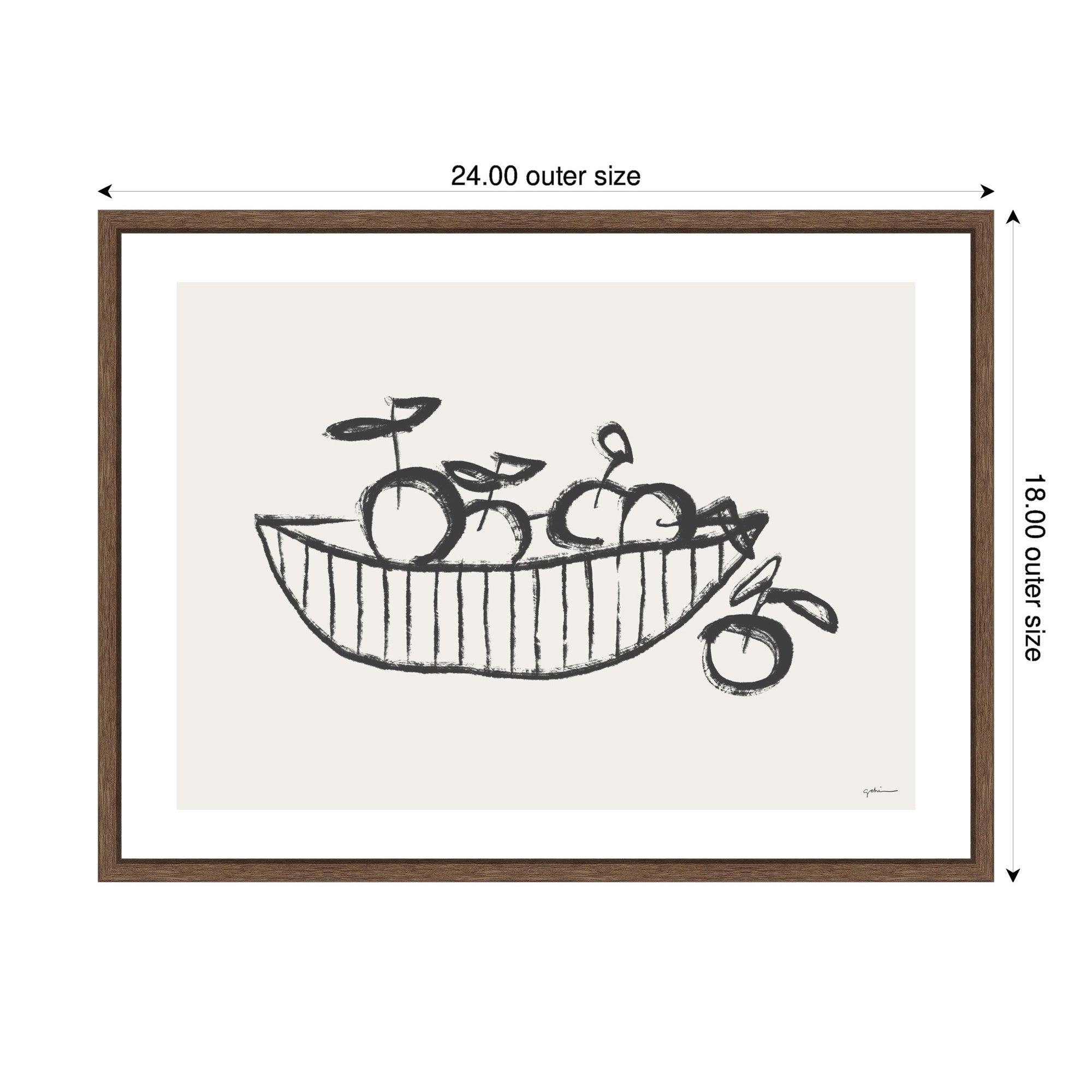 Orange Basket by Gabrielly Guedes Framed Canvas Wall Art Print