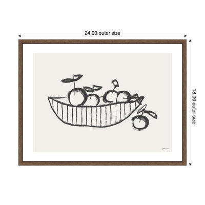Orange Basket by Gabrielly Guedes Framed Canvas Wall Art Print