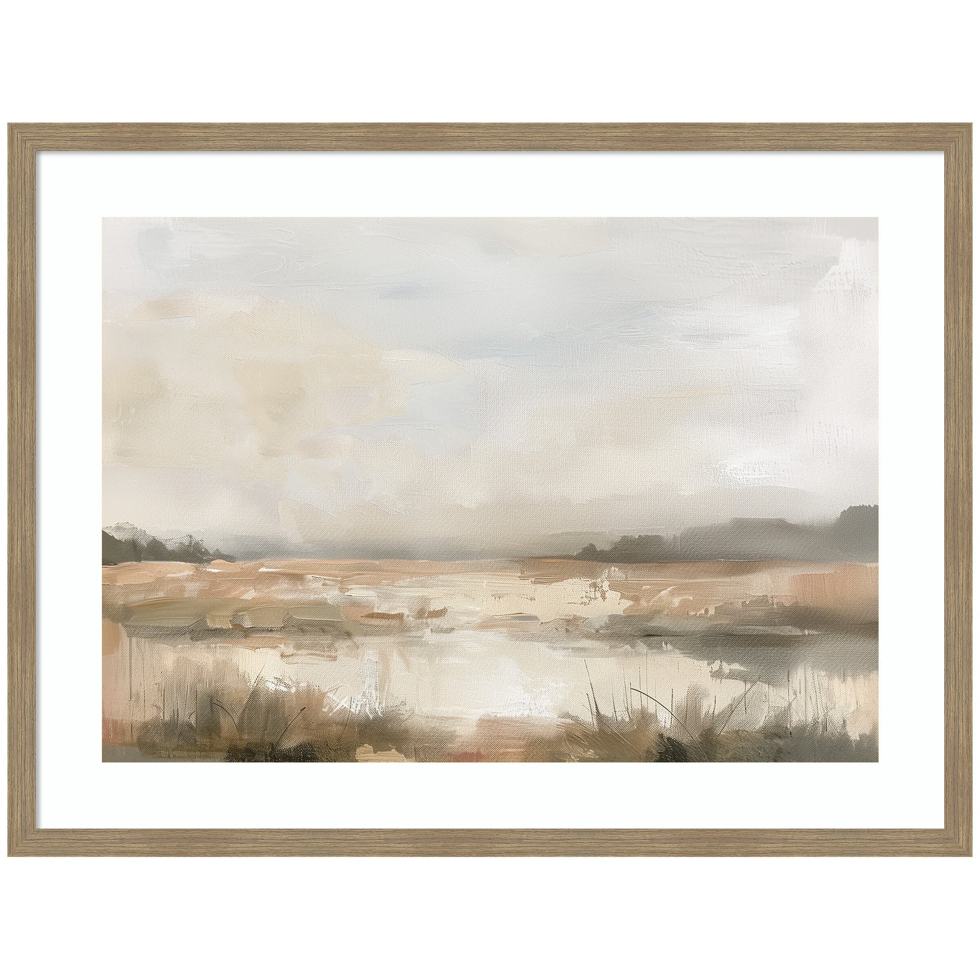 Neutral Abstract Landscape by The Creative Bunch Studio Framed Wall Art Print