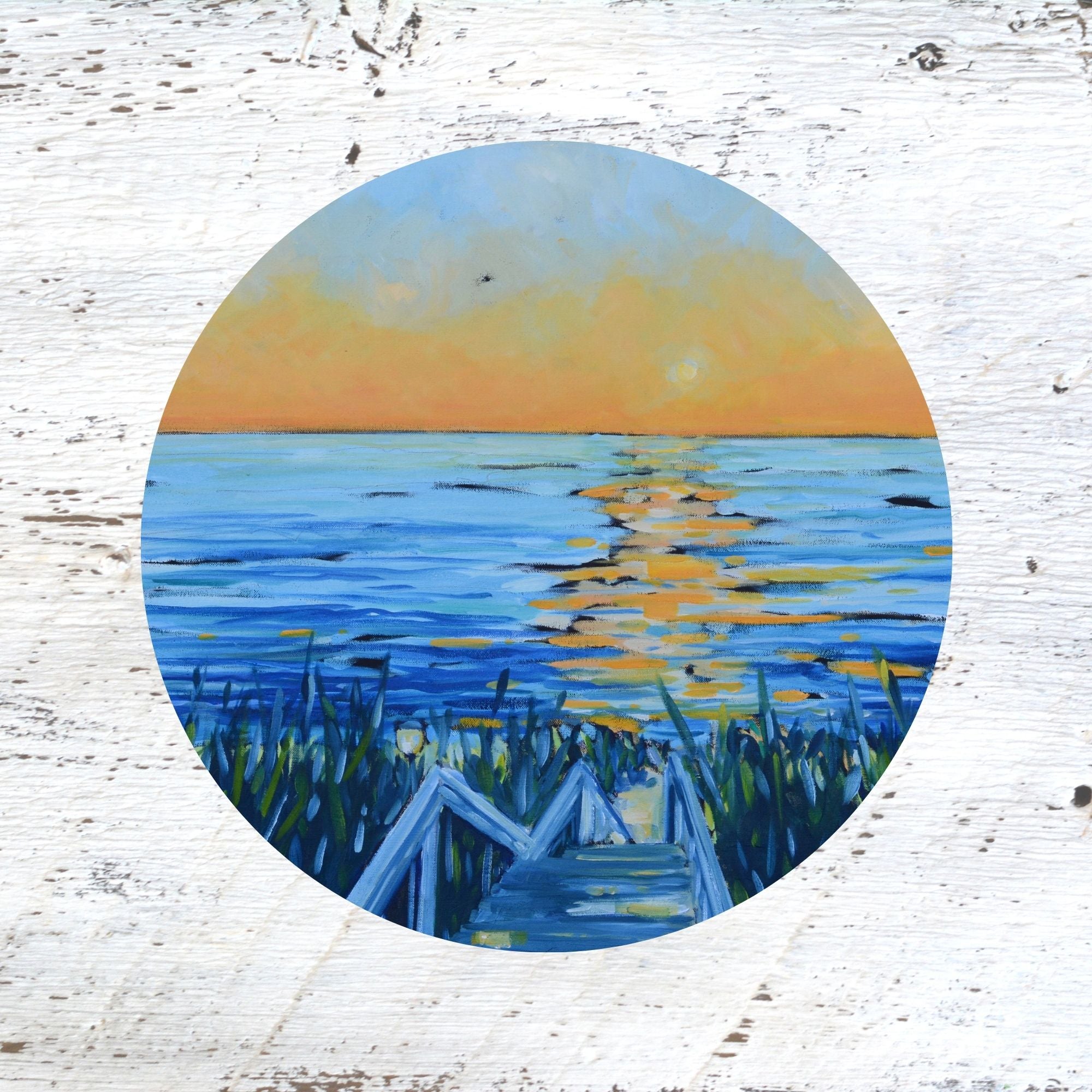 Rubber Grip Jar Opener - Life is Short, and the World is Wide. Beach Sunset by Dreese Fine Art - Resin Society