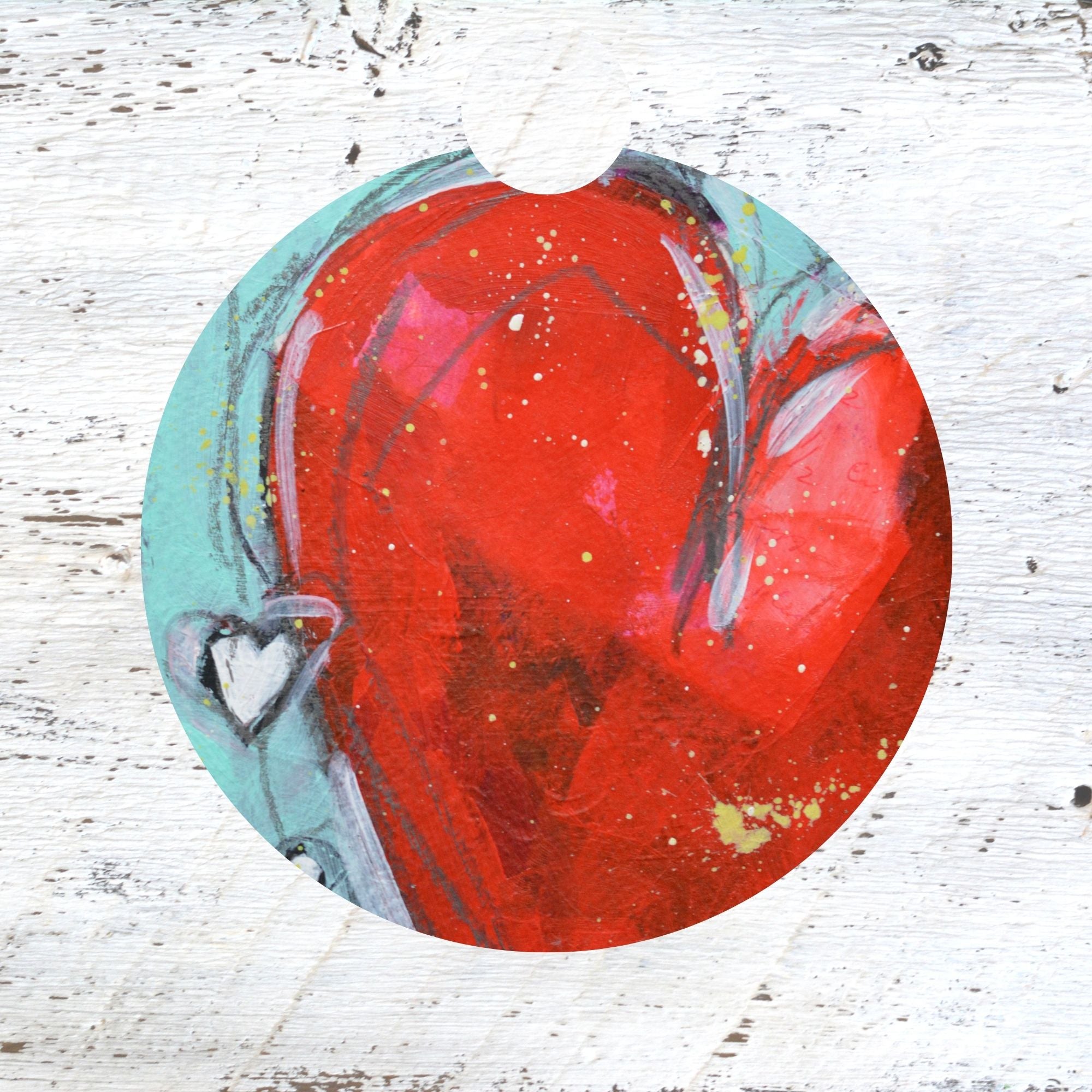 Car Coaster: Red Hearts. Artist Christi Dreese by Dreese Fine Art - Resin Society