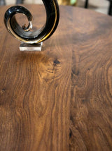 Modern Round Walnut Pedestal Dining Table by Gizz - product image 4 for Resin Society