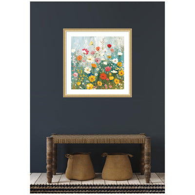 Framed Art Boho Wildflower Garden by The Creative Bunch Studio