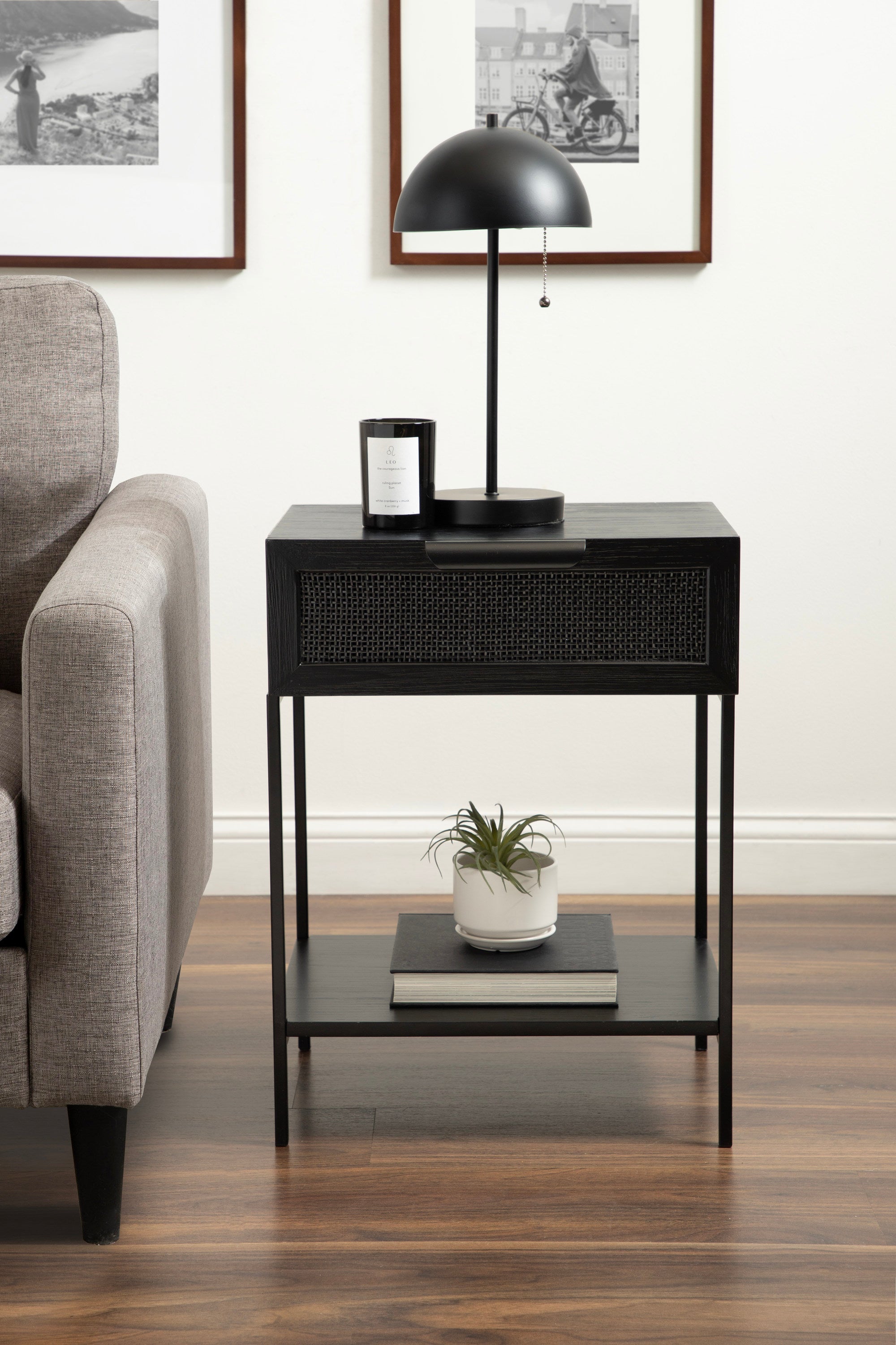 Ori Wood and Cane Side Table