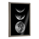 Framed grayscale moon phase wall art titled Mod Moon It's Just a Phase by The Creative Bunch Studio