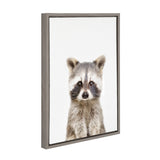 Framed canvas wall art of a baby raccoon by Amy Peterson Art Studio