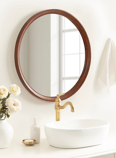 Hatherleigh Round Wood Wall Mirror