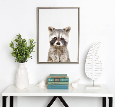 Sylvie Raccoon Framed Canvas by Amy Peterson Art Studio