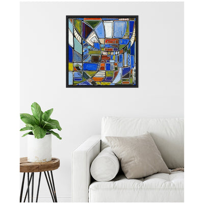 Sylvie Retro Current Framed Canvas by Leah Nadeau