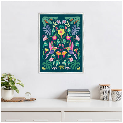Sylvie Tropical Hummingbirds Framed Canvas by Rachel Lee