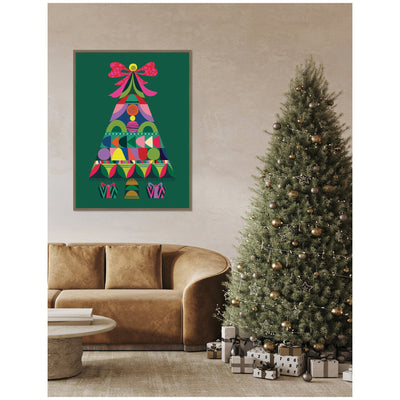 Sylvie Framed Canvas Geometric Christmas Tree by Rachel Lee