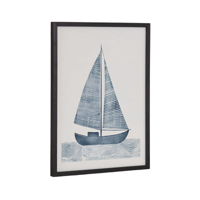 Gallery Nautical Blue Sailboat Print by The Creative Bunch Studio