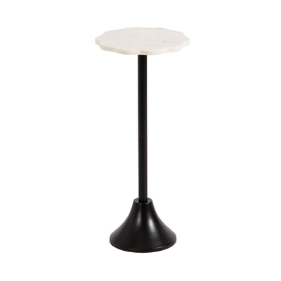 Sanzo Scalloped Marble and Metal Table