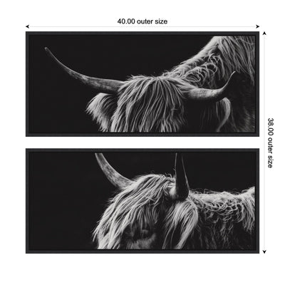 Scottish Highland Panel 2 Piece Framed Canvas Wall Art Set by Crystal Lynn Collins