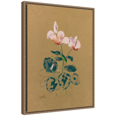 Cyclamen 1916 Odilion Redon by Nostalgia Prints Framed Canvas Wall Art Print by kateandlaurel