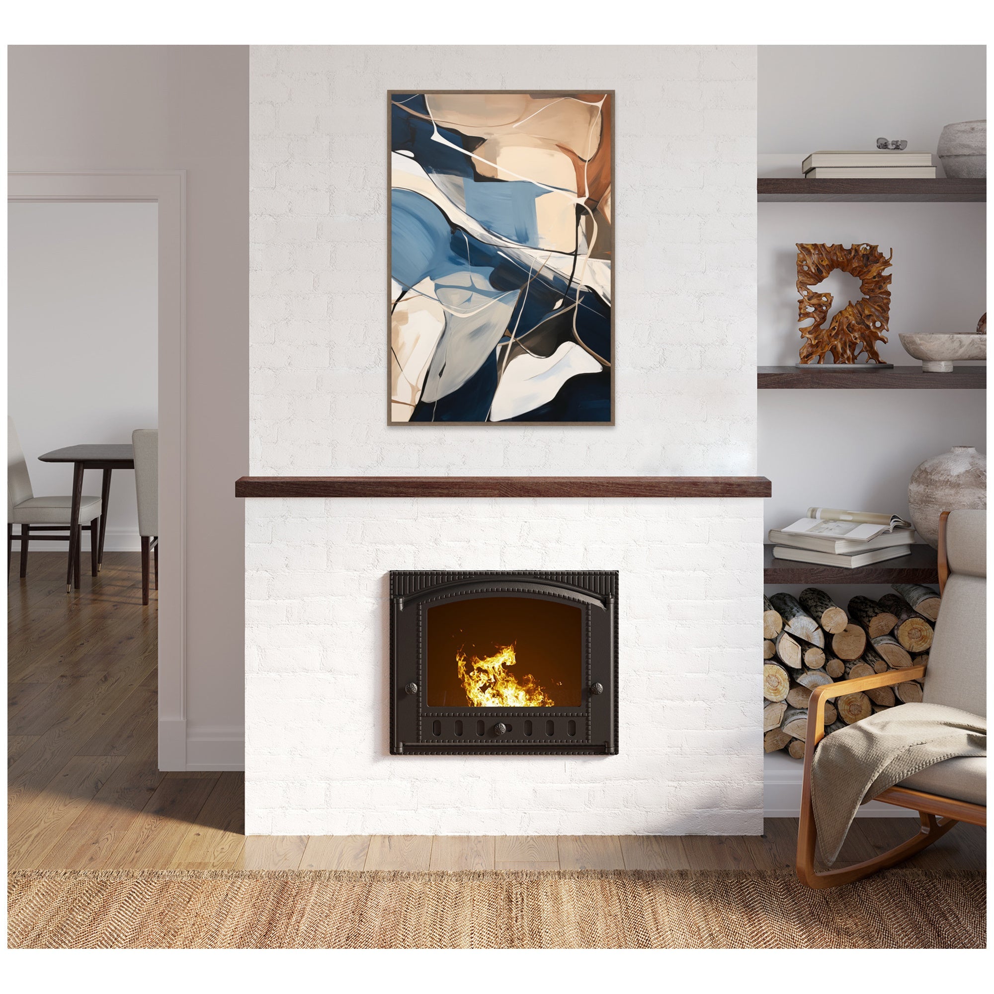 Abstract Fluid Movement by The Creative Bunch Studio Framed Canvas Wall Art Print