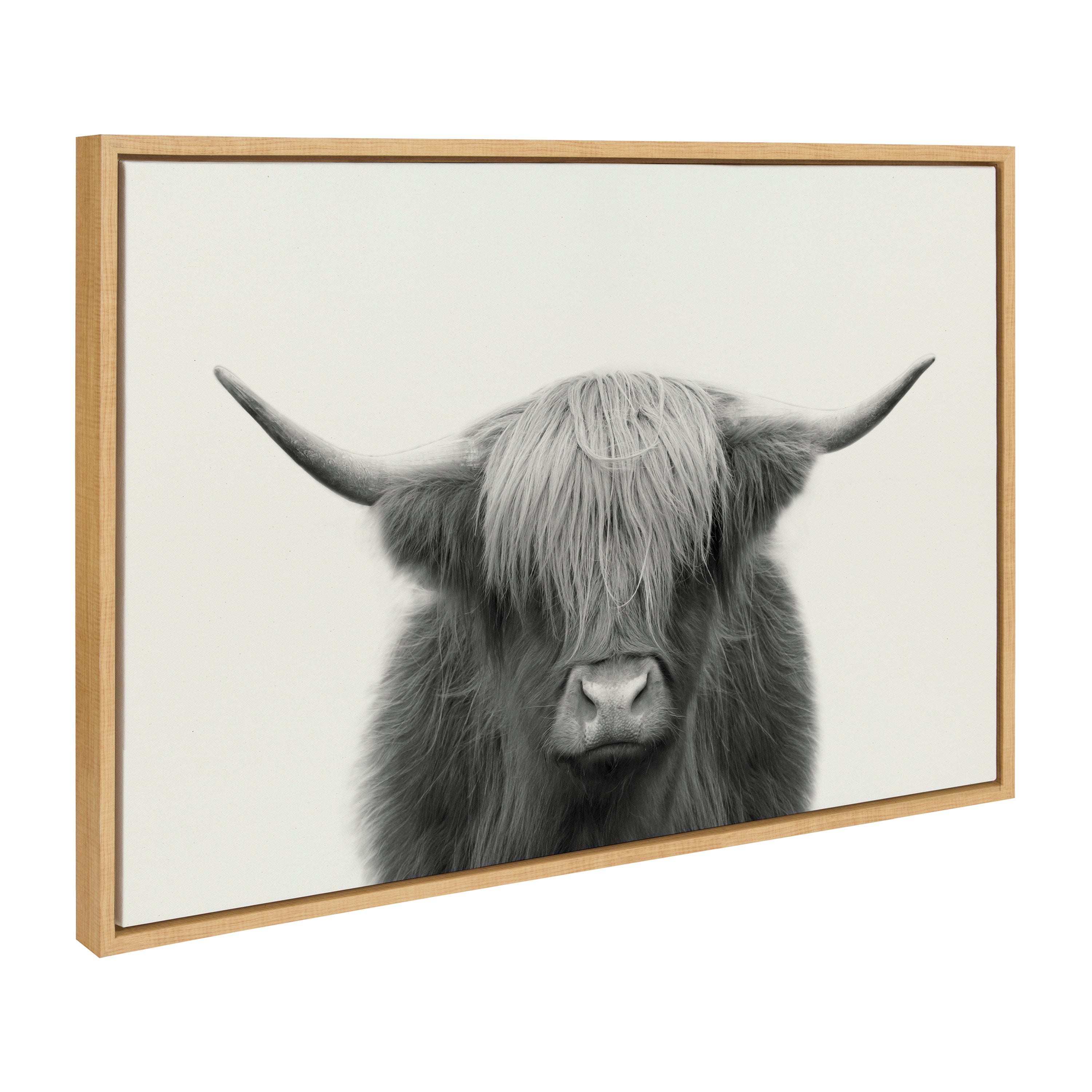 Sylvie Hey Dude Highland Cow Framed Linen Canvas