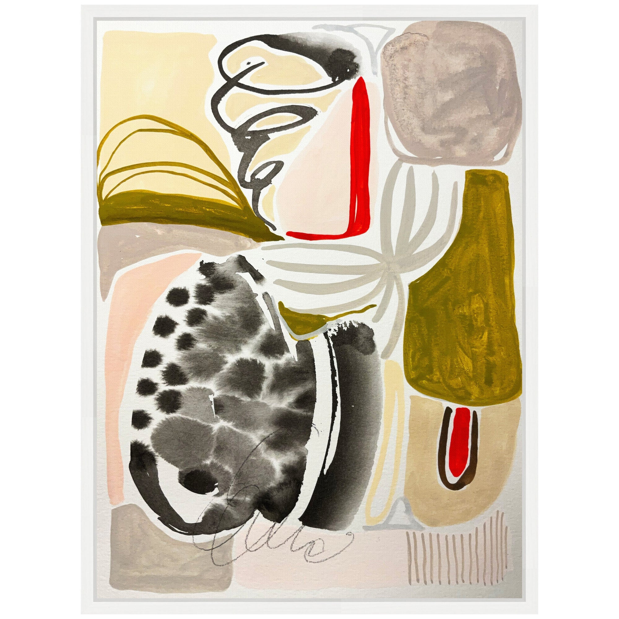 Sylvie Abstract 02 Framed Canvas by Emma Daisy
