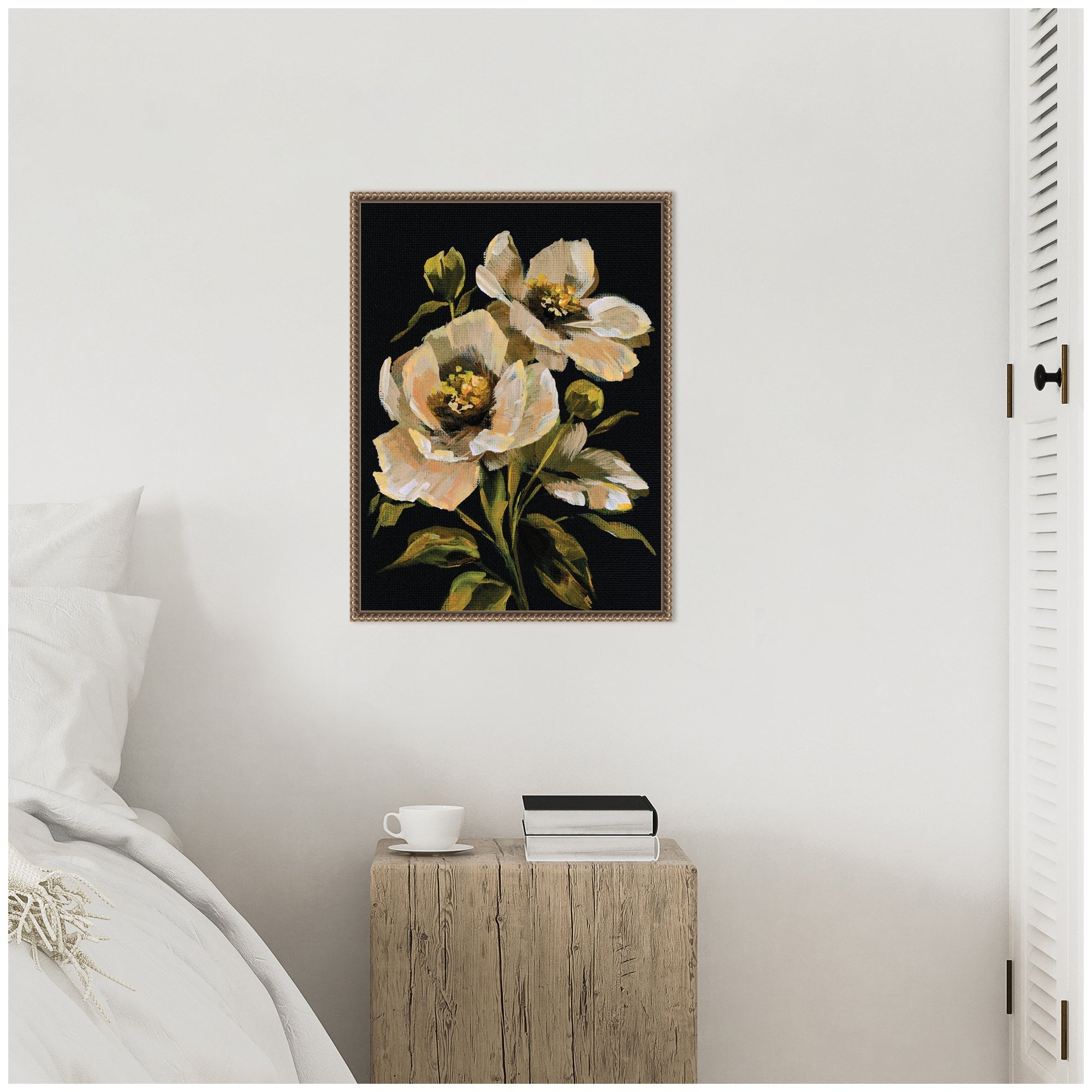 Sylvie Moody Floral 8 Framed Canvas by Annie Quigley
