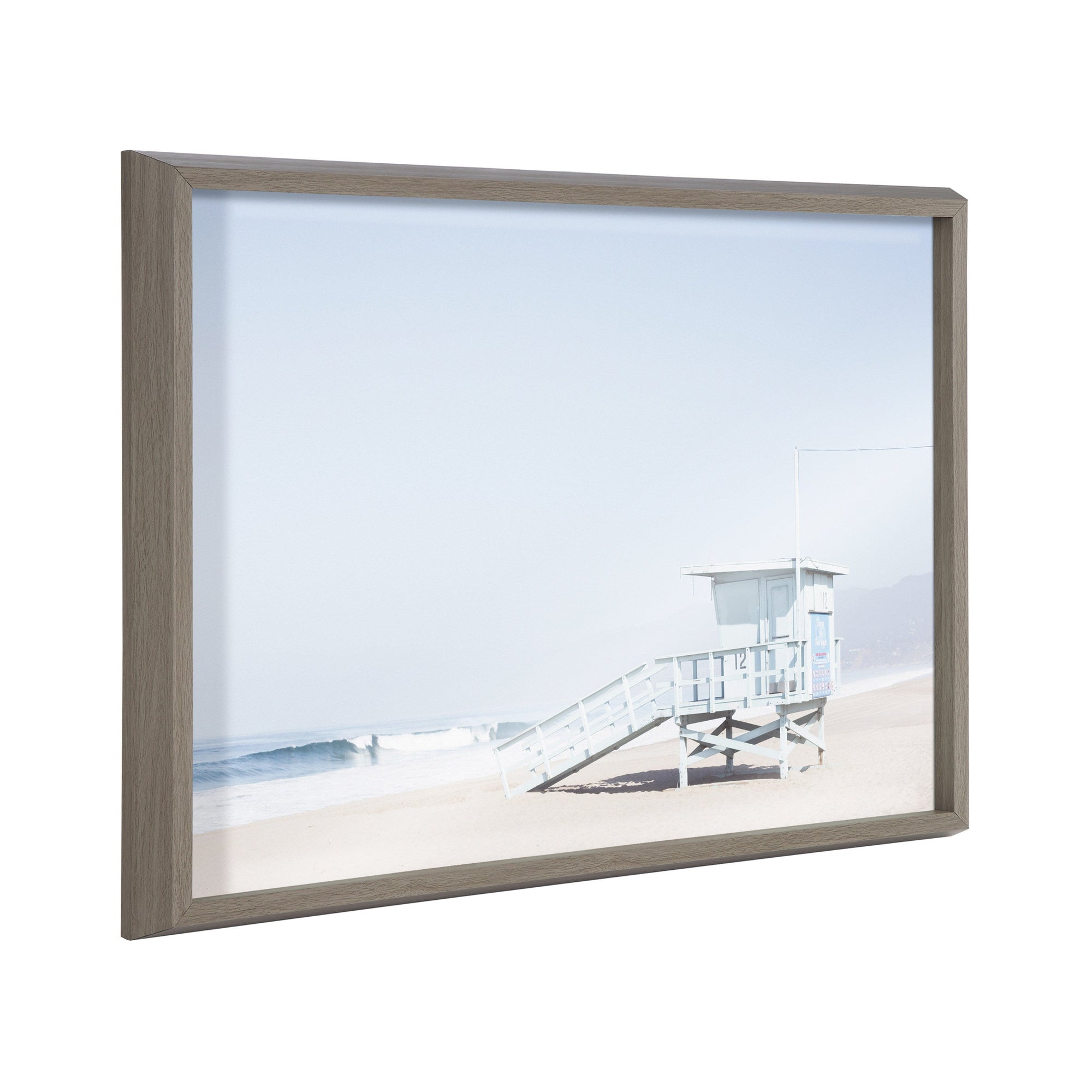 Blake Pale Blue Life Guard Tower Framed Printed Glass by Caroline Mint by kateandlaurel - main product image for Resin Society