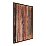 Sylvie Record Player framed canvas wall art set displayed on a wall with gray frames