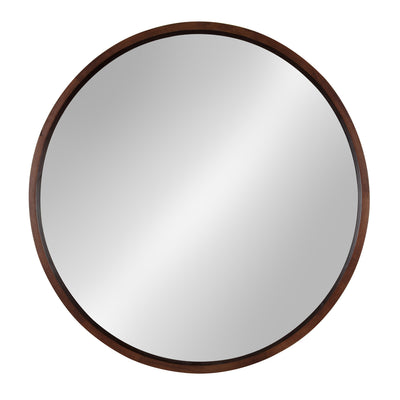 Hutton Round Wood Wall Mirror