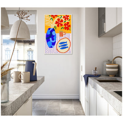 Sardines on Stripes by Teresa Rego Framed Canvas Wall Art Print