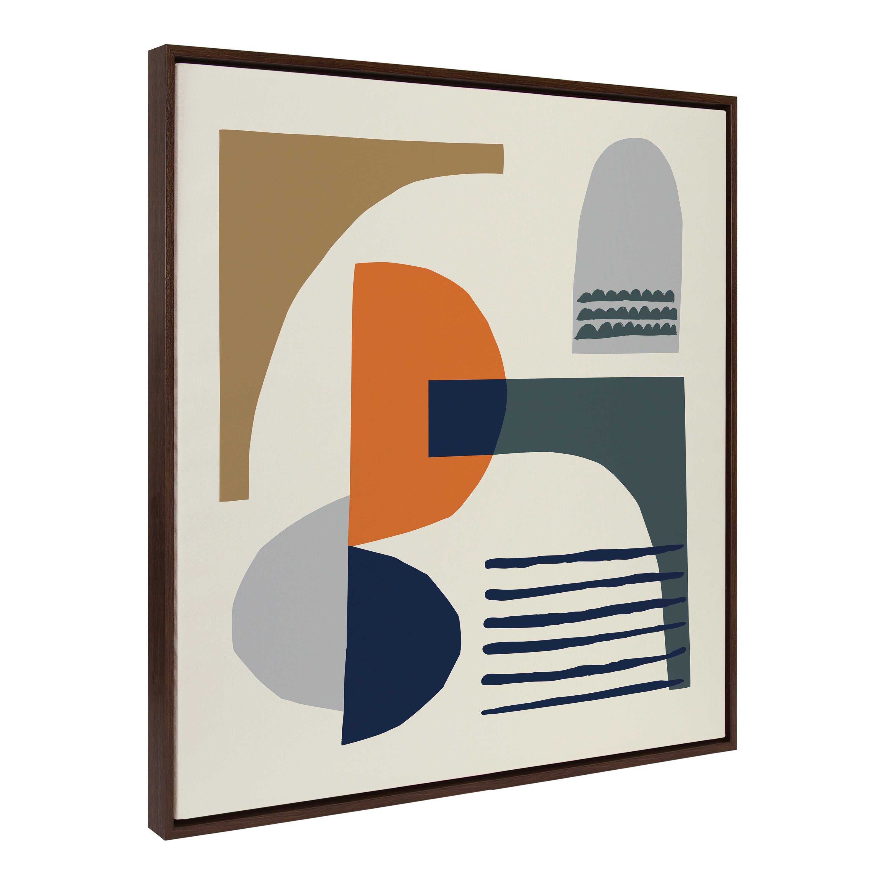 Sylvie Abstract Mid Century Framed Canvas