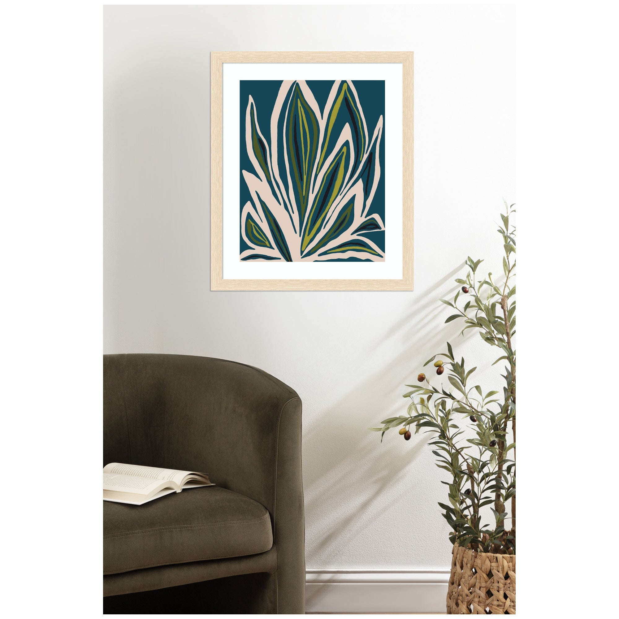 Framed Art Blue Flora 1 by Alicia Bock