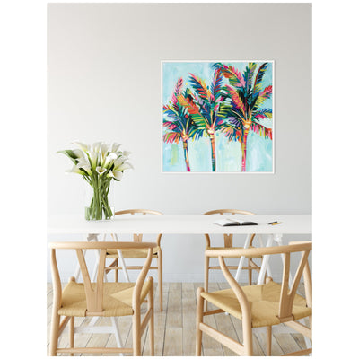 Sylvie Rainbow Coconuts Framed Canvas by Rachel Christopoulos