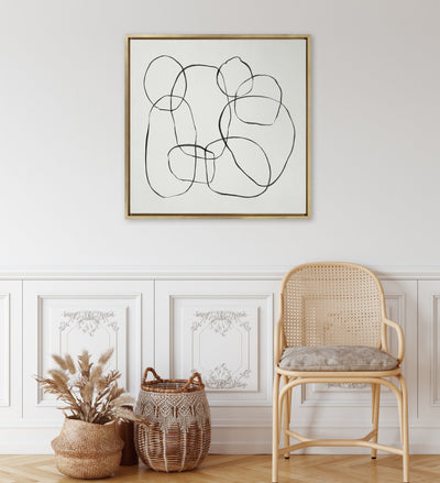 Sylvie Dancing Circles Framed Canvas