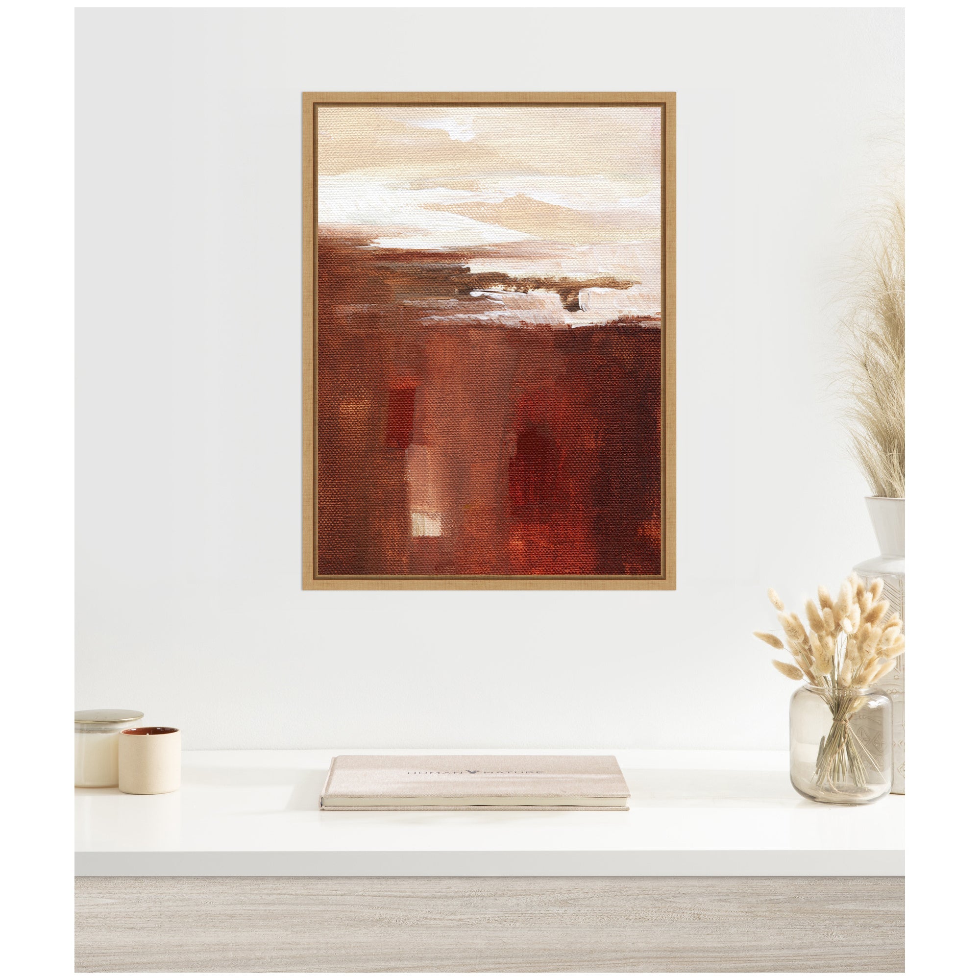 Sylvie Earthen Abstract Framed Canvas by Nikita Jariwala