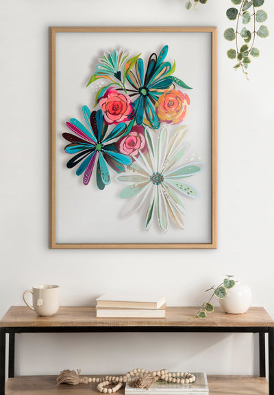 Blake Flowers on Glass 2 Whole Flowers Framed Printed Art